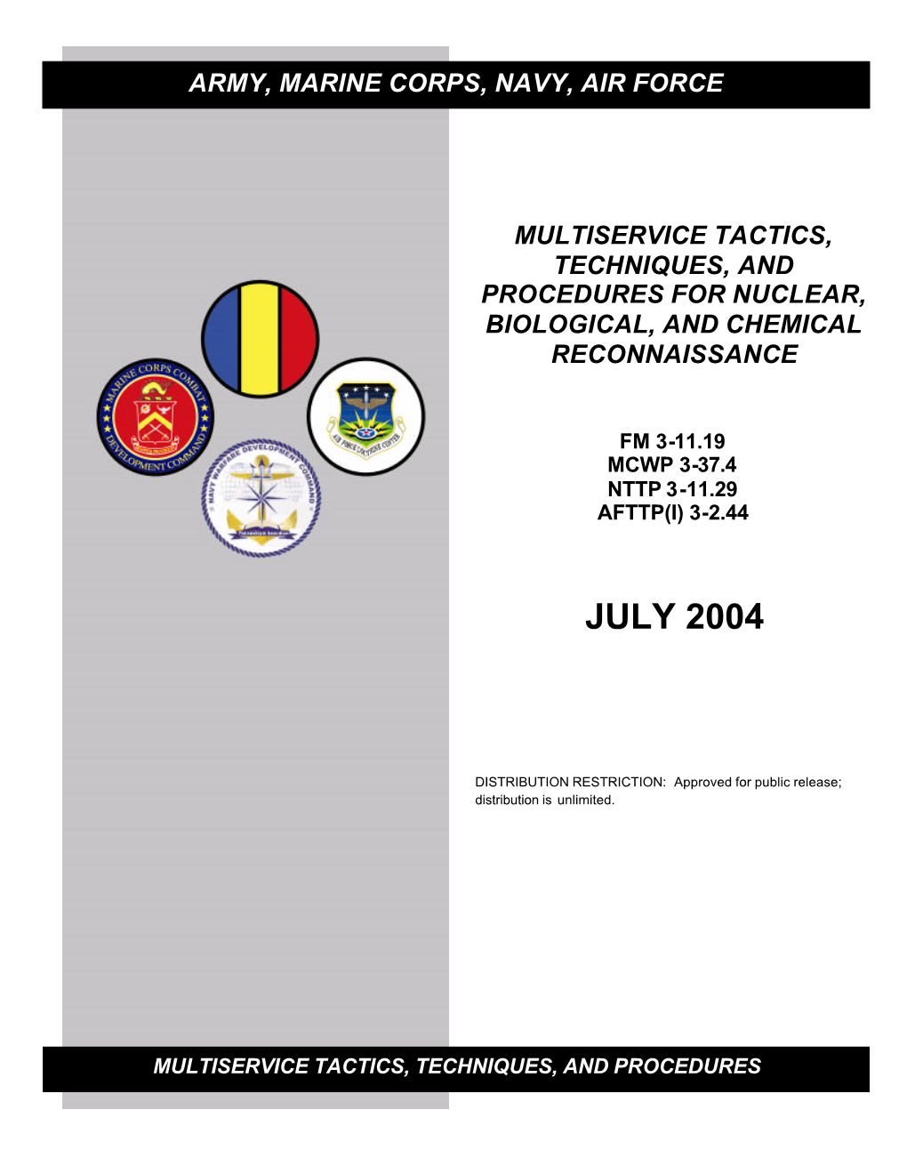 Multiservice Tactics, Techniques, and Procedures for Nuclear, Biological, and Chemical Reconnaissance