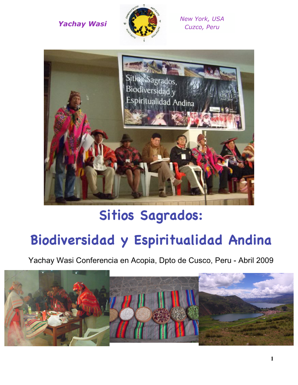 SITIOS SAGRADOS: BIODIVERSIDAD Y ESPIRITUALIDAD ANDINA