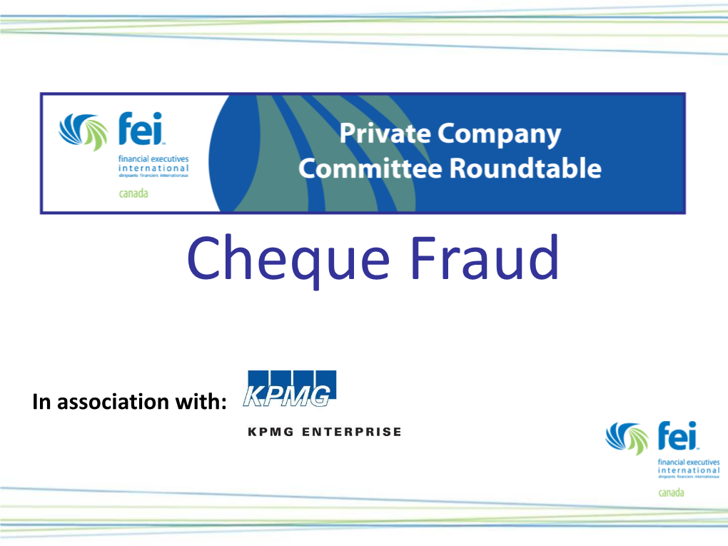 Cheque Fraud