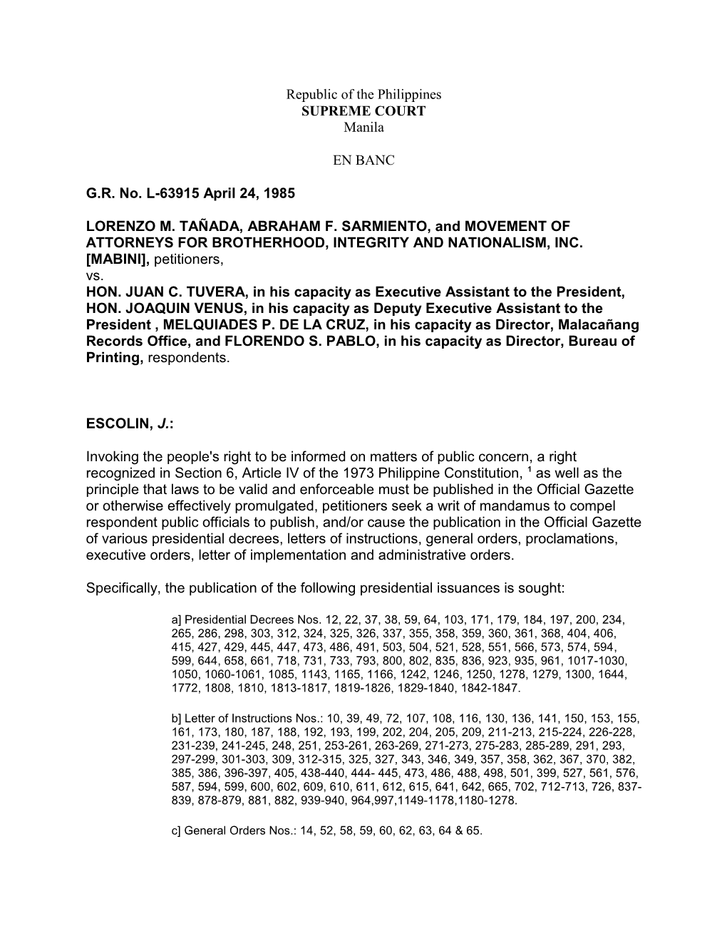 Republic of the Philippines SUPREME COURT Manila EN BANC G.R. No