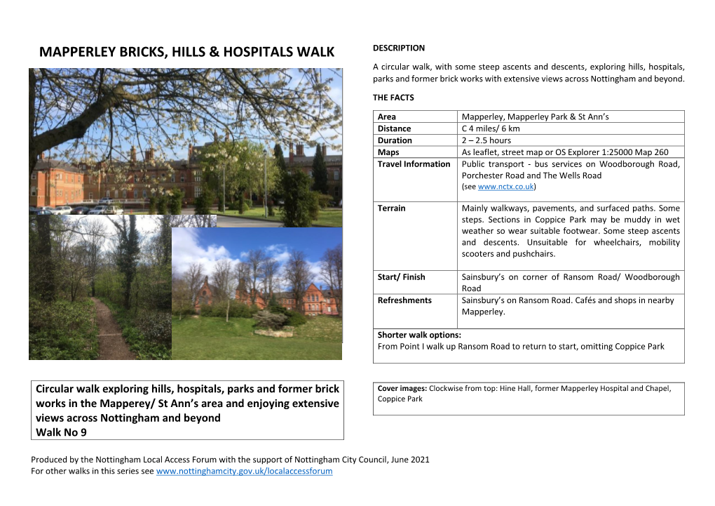 Mapperley and St Ann's Hills and Hospitals Walk