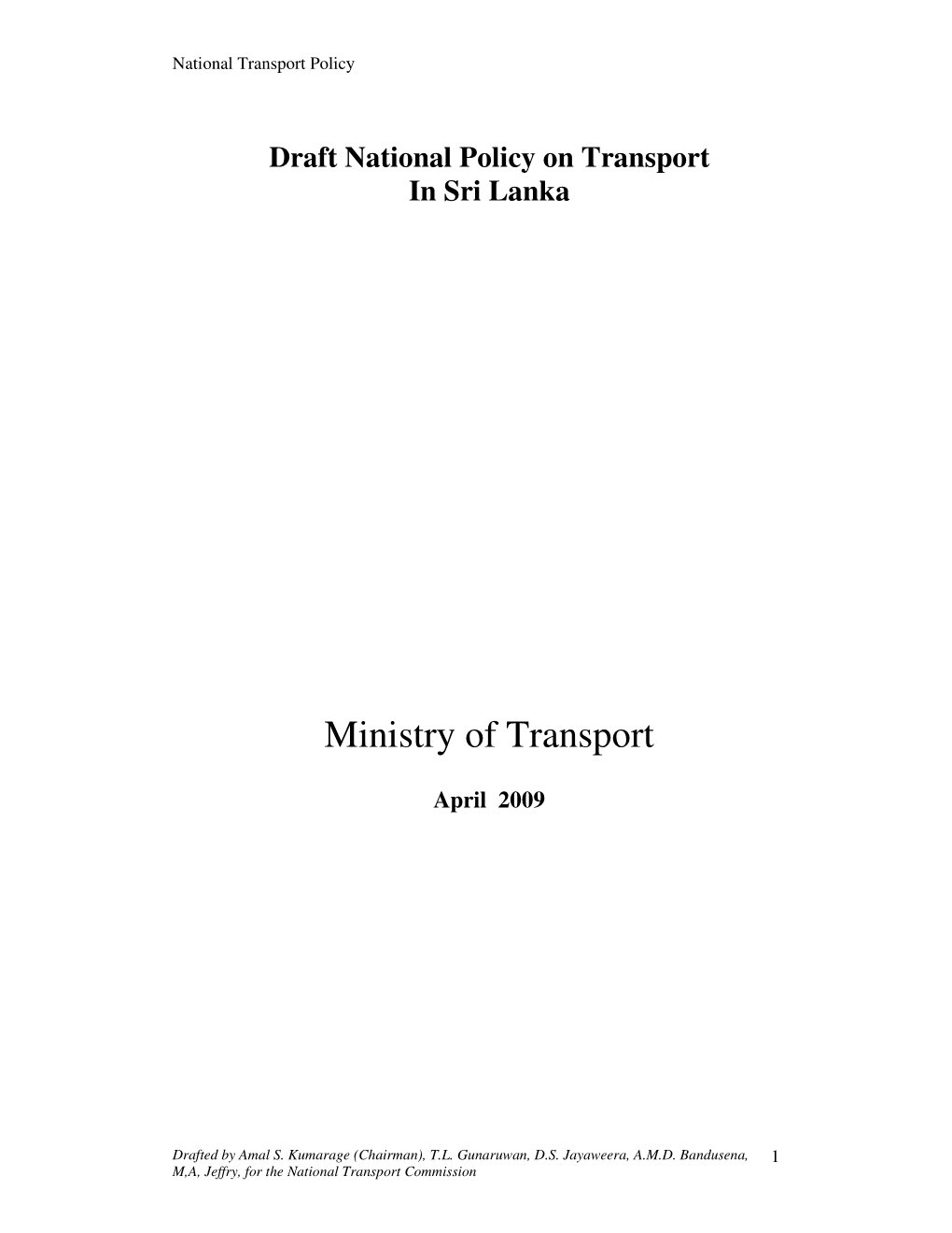National Transport Policy
