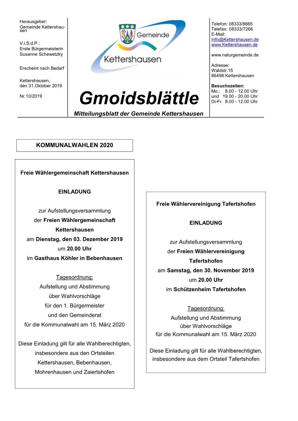 Gmoidsblättle Di-Fr