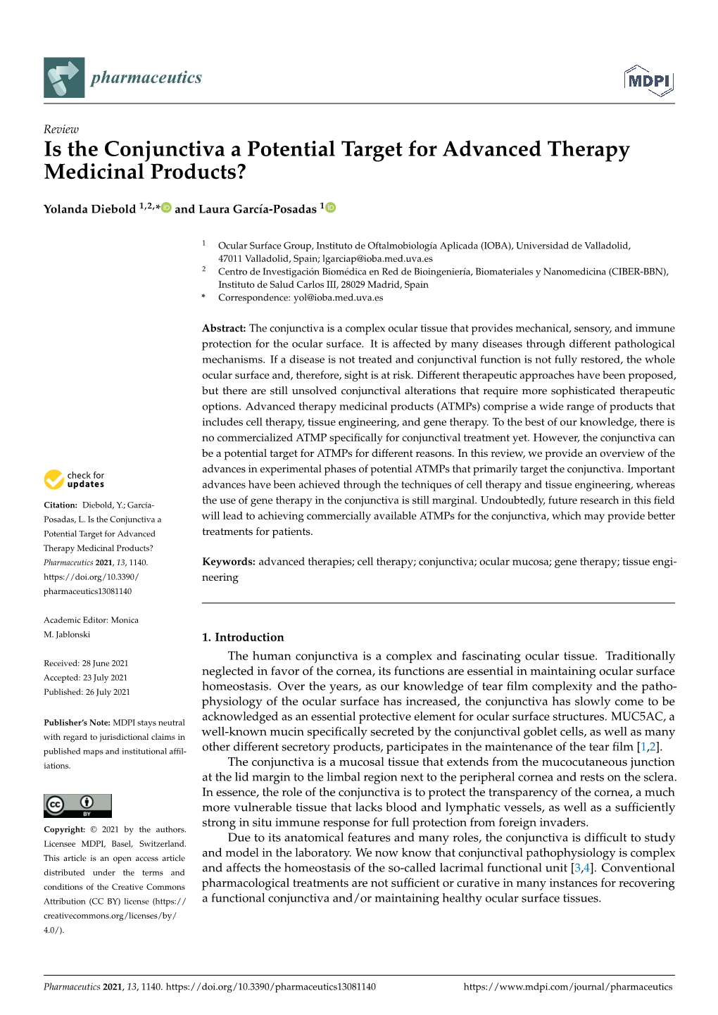 Is the Conjunctiva a Potential Target for Advanced Therapy Medicinal Products?