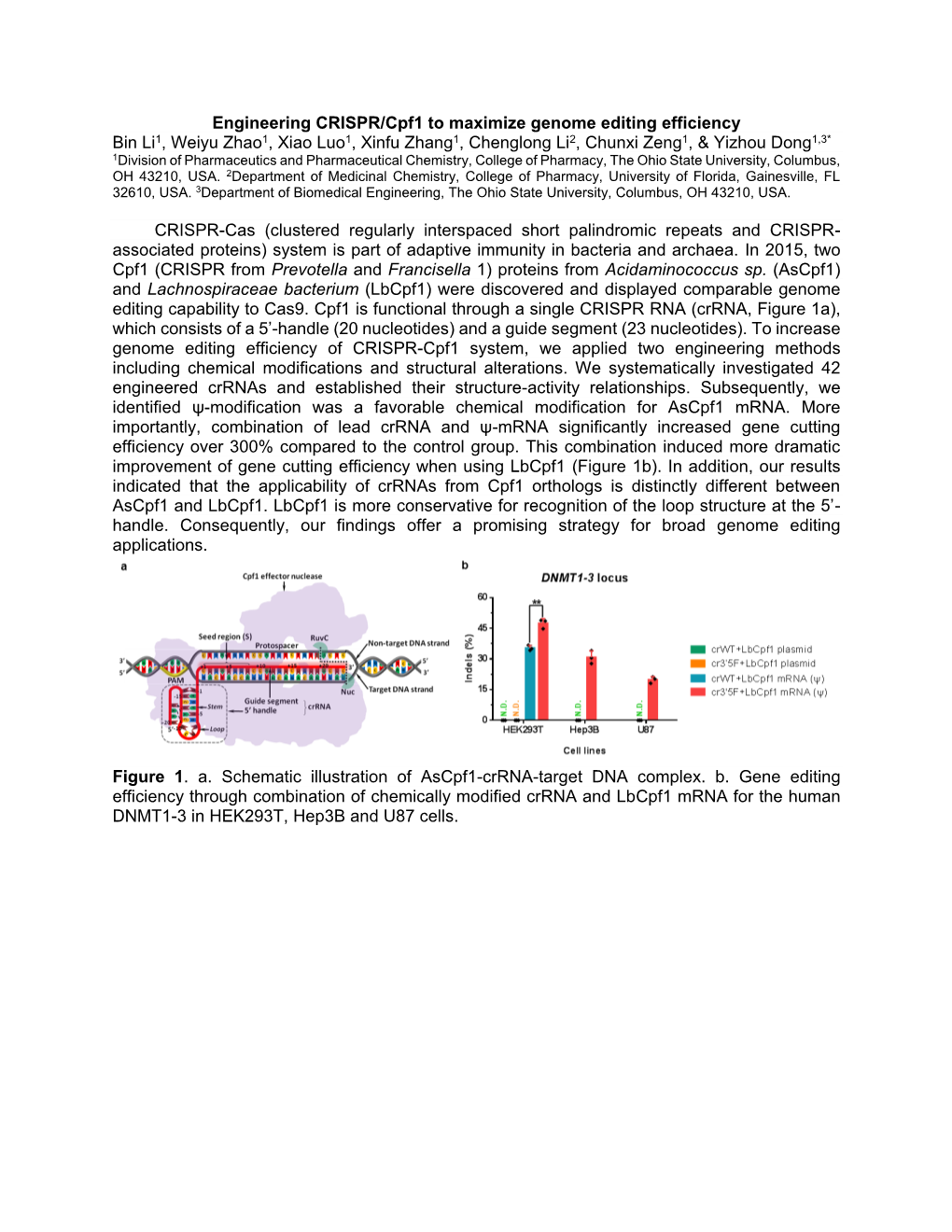 Engineering CRISPR/Cpf1 to Maximize Genome Editing Efficiency