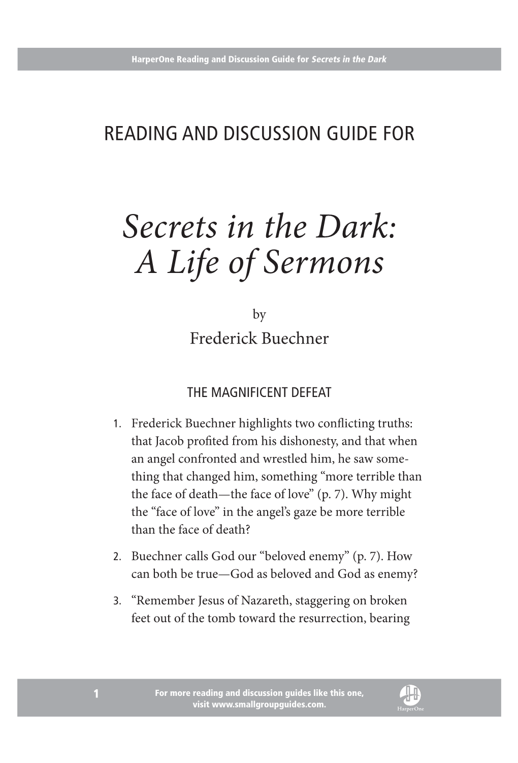 Secrets in the Dark: a Life of Sermons