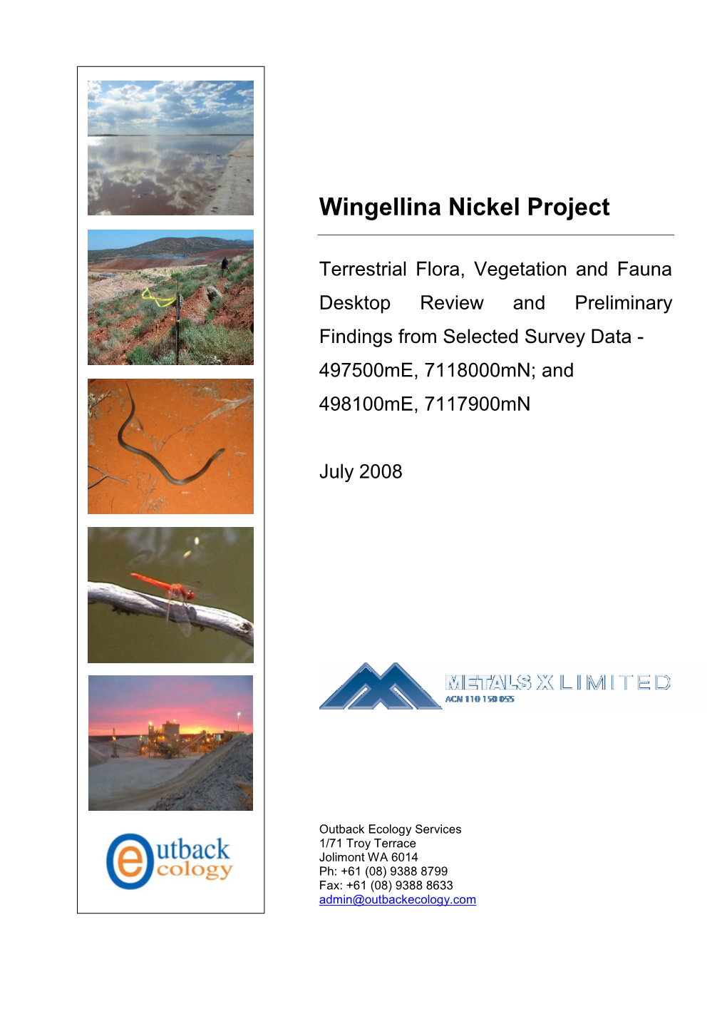 Wingellina Targeted Flora, Vegetation and Fauna Assessment–
