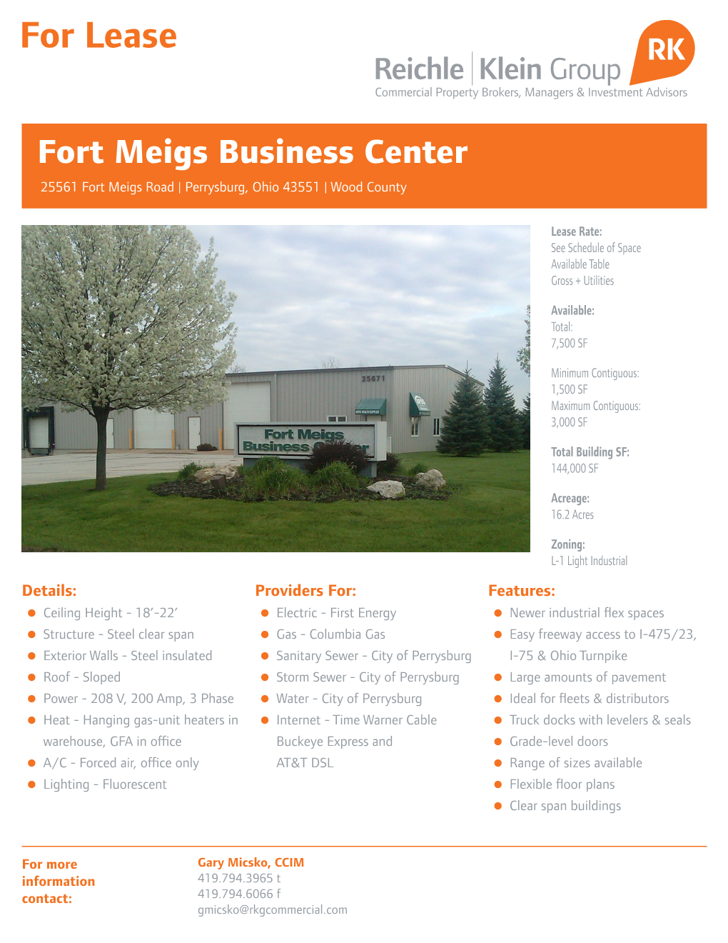 For Lease Fort Meigs Business Center Perrysburg, Ohio 43551