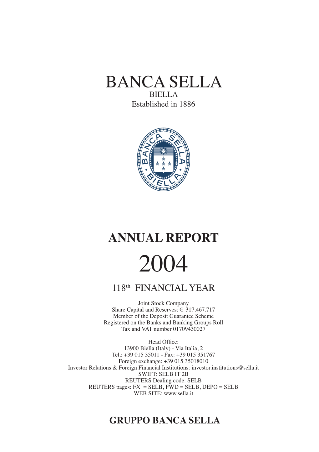 ANNUAL REPORT 2004 118Th FINANCIAL YEAR