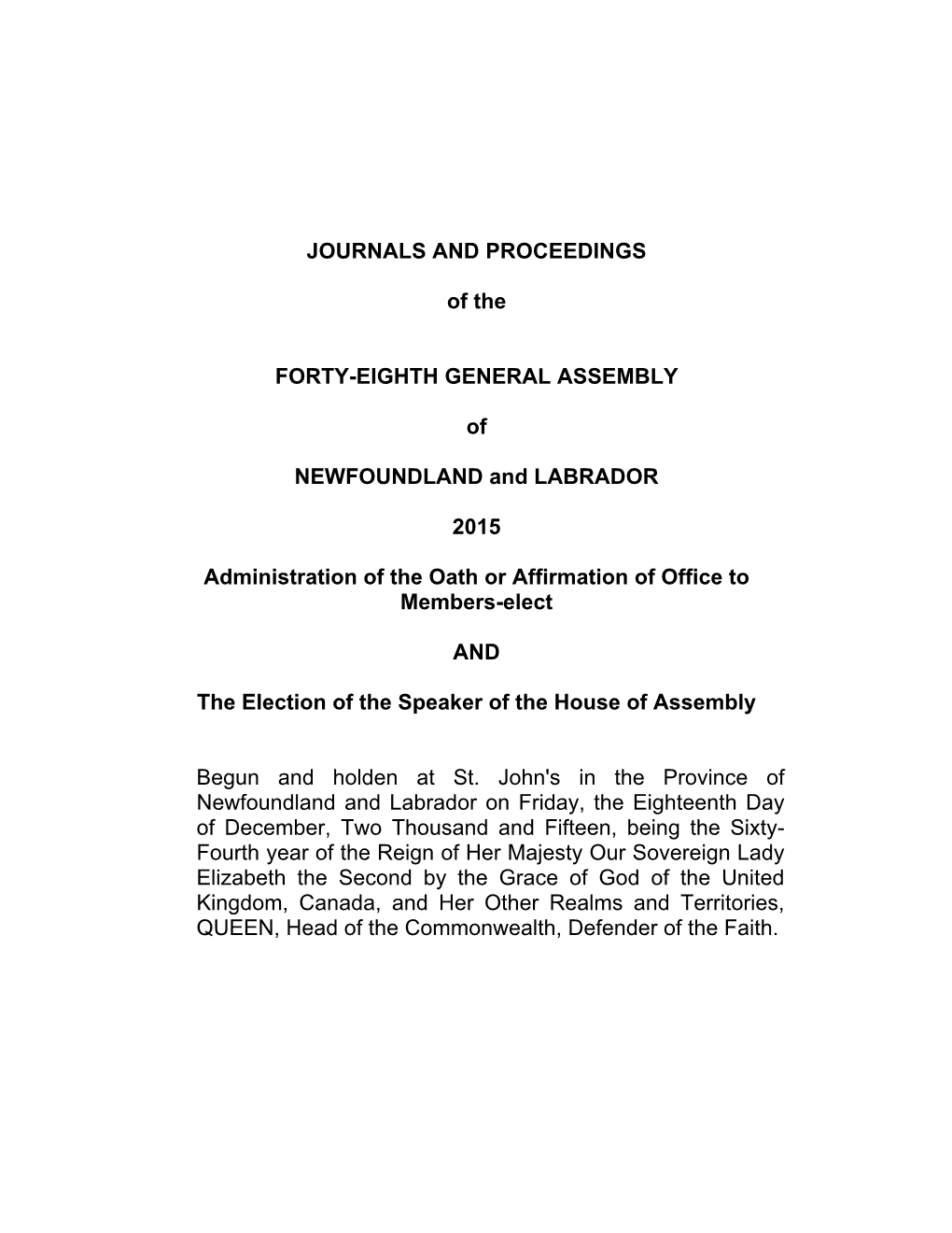 JOURNALS and PROCEEDINGS of the FORTY