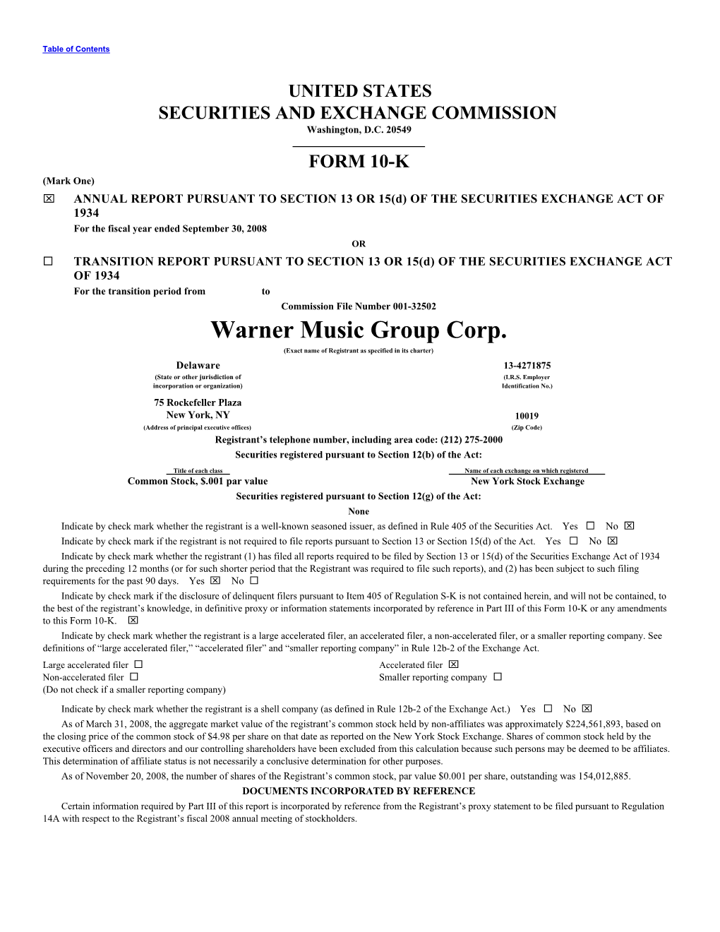 UNITED STATES SECURITIES and EXCHANGE COMMISSION Washington, D.C