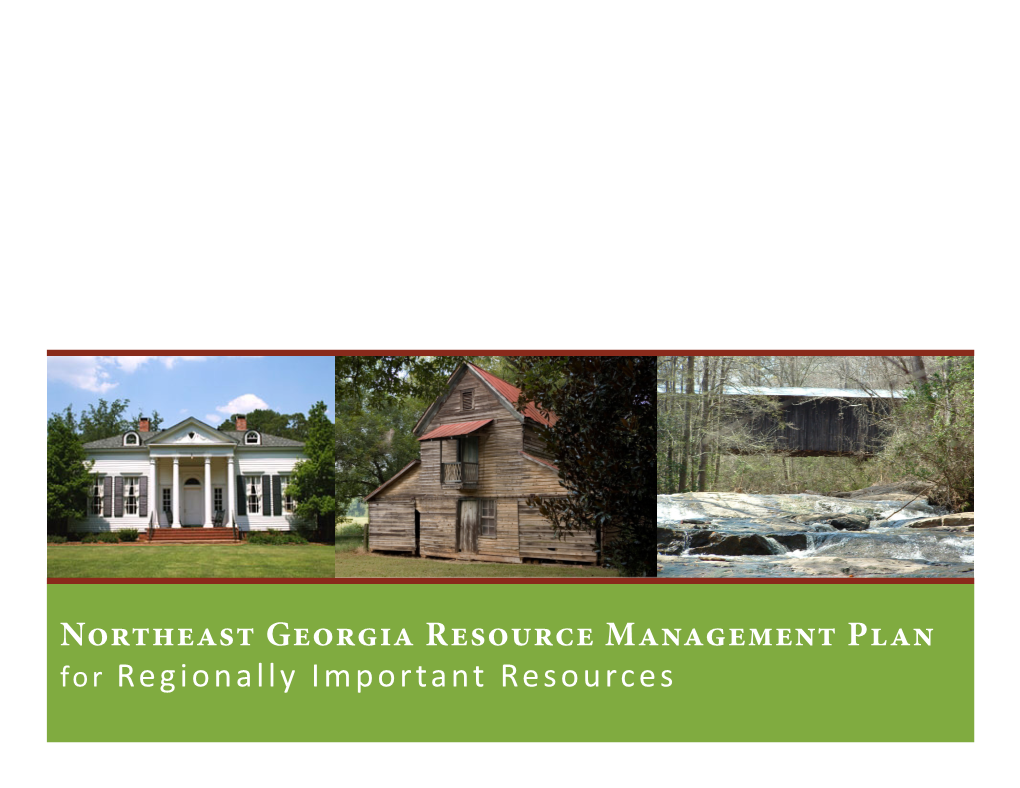 Northeast Georgia Resource Management Plan for Regionally