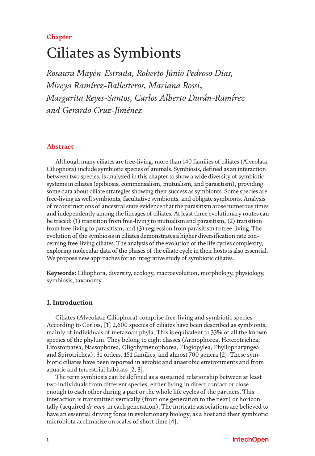 Ciliates As Symbionts