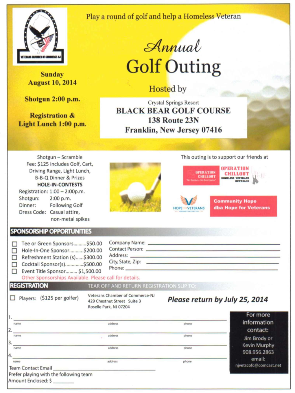 Golf Outing August 10,2014 Hosted by Shotgun 2:00 P.M