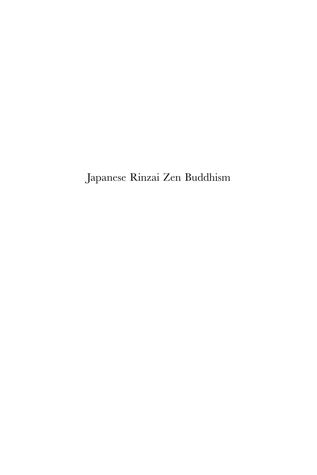 Japanese Rinzai Zen Buddhism