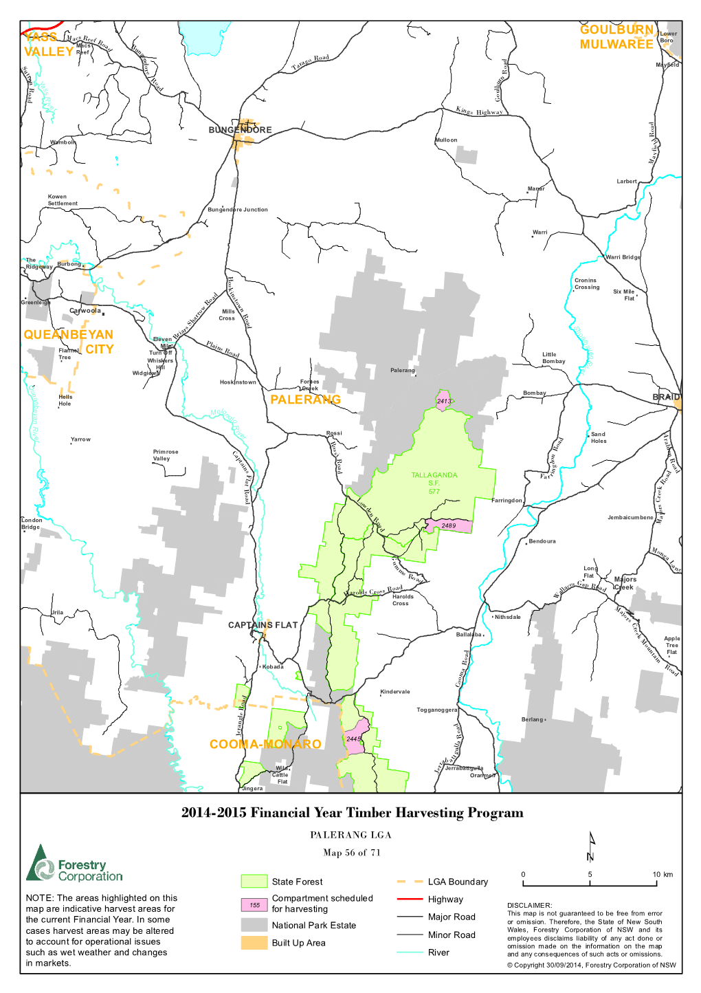 Timber Harvesting Program Map 56