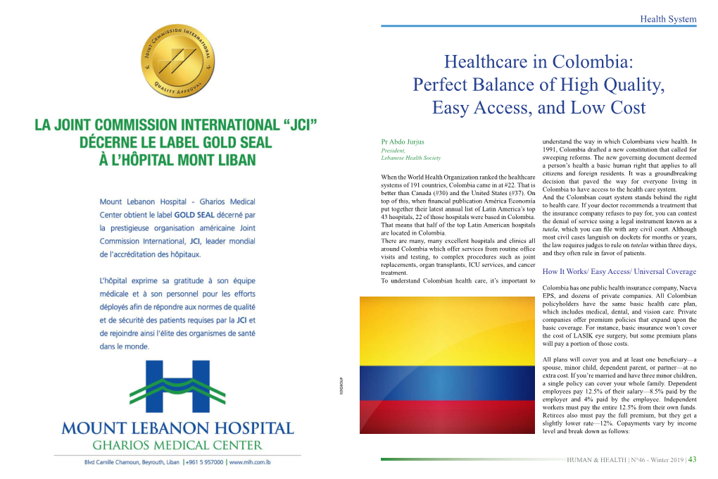 Healthcare in Colombia: Perfect Balance of High Quality, Easy Access, and Low Cost