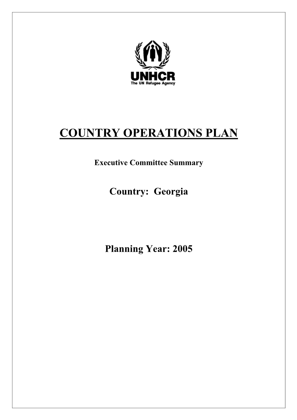 Country Operations Plan