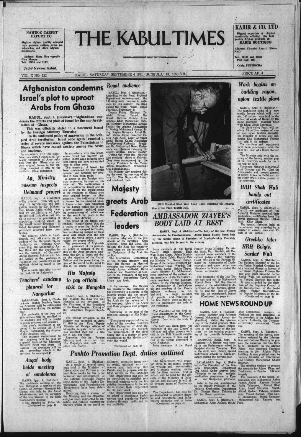 M.4:,, on Page Literary PAGE 2 the KABUL TIMES SEPTEMBER 4, 1971 Food for Thought Watson Testifies in Court