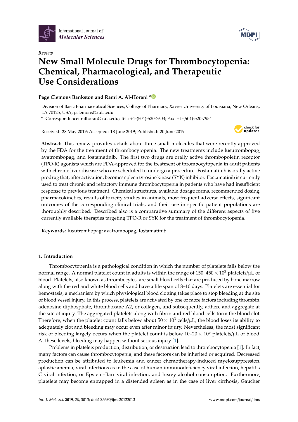 New Small Molecule Drugs for Thrombocytopenia: Chemical, Pharmacological, and Therapeutic Use Considerations