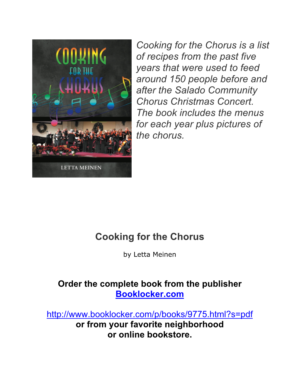 Cooking for the Chorus