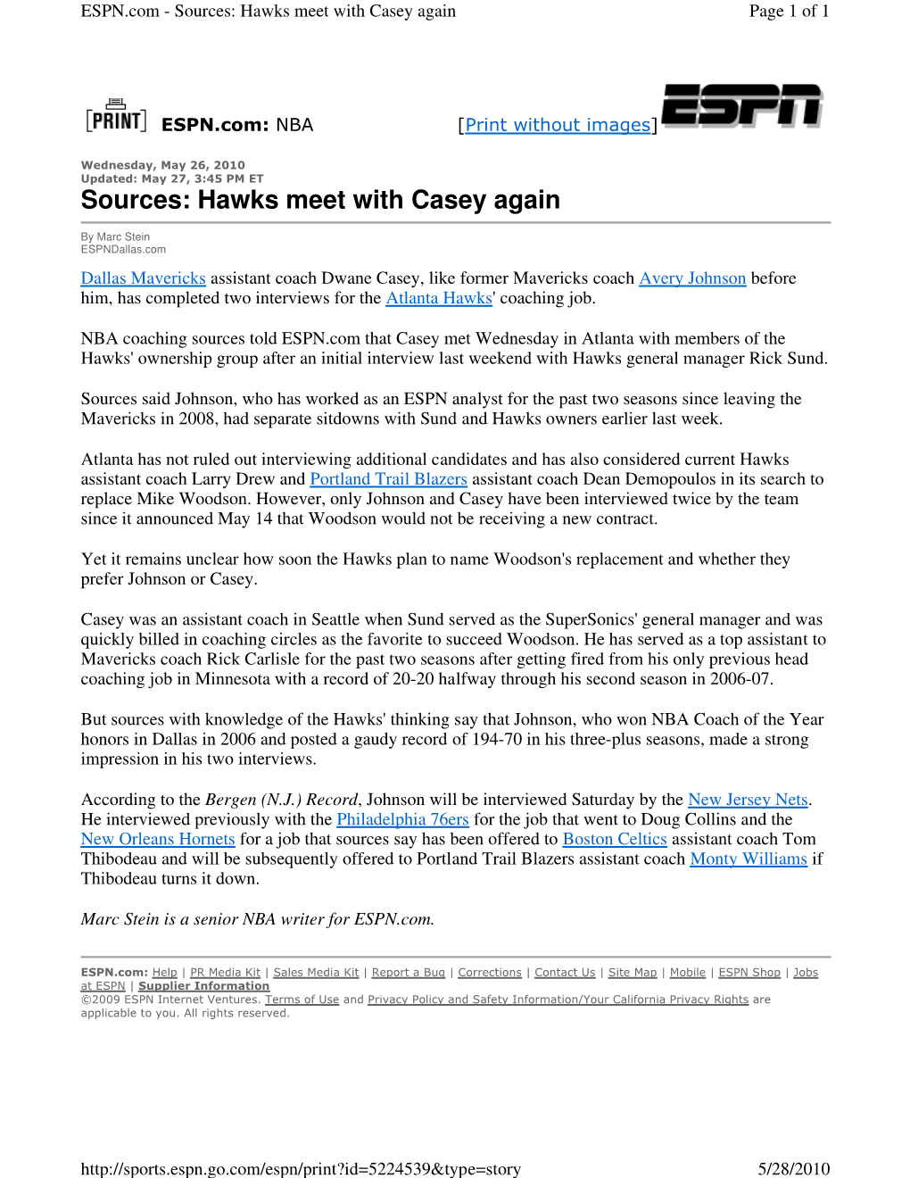 Hawks Meet with Casey Again Page 1 of 1