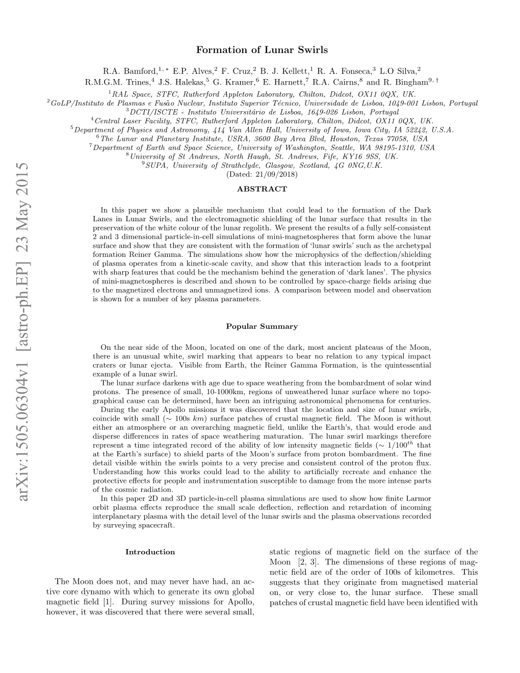 Arxiv:1505.06304V1 [Astro-Ph.EP] 23 May 2015