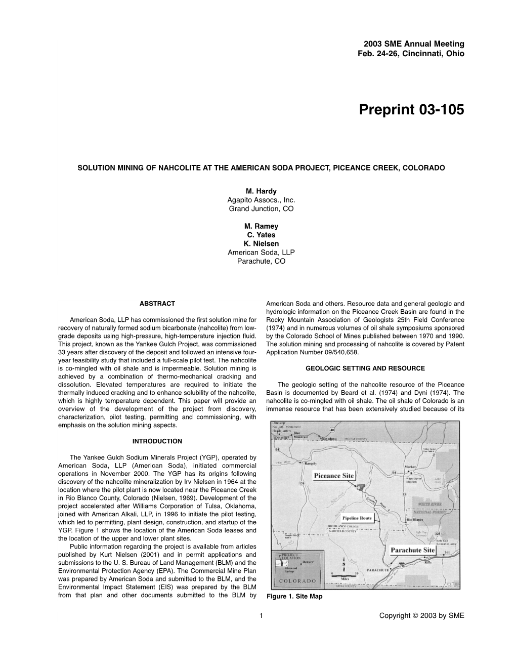 Solution Mining of Nahcolite at the American Soda Project, Piceance Creek, Colorado