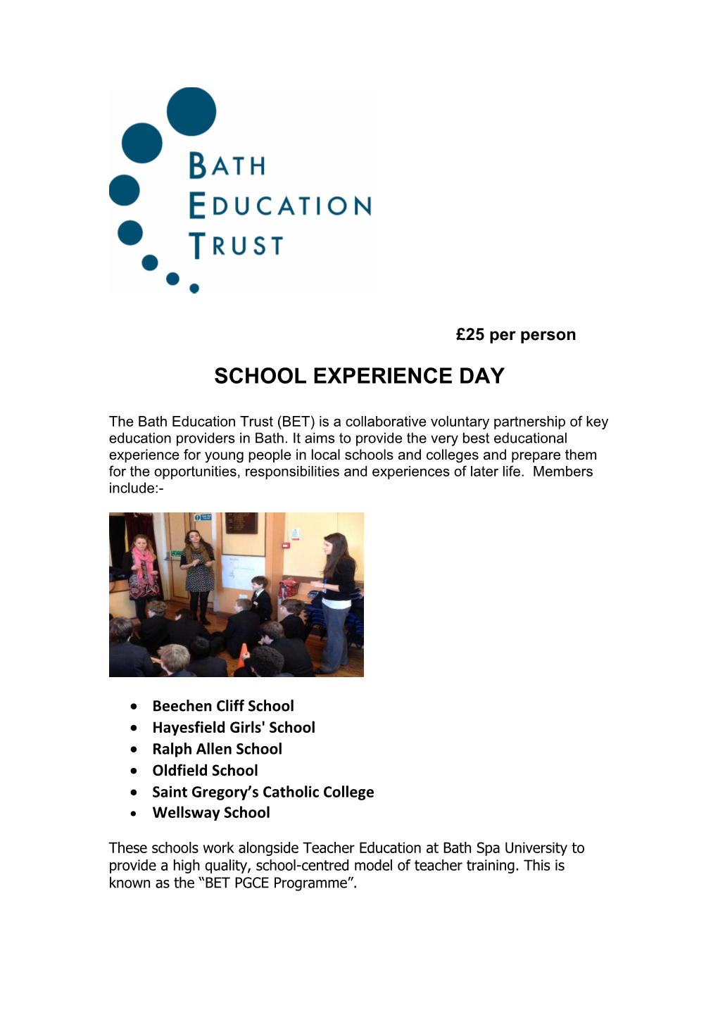 School Experience Day