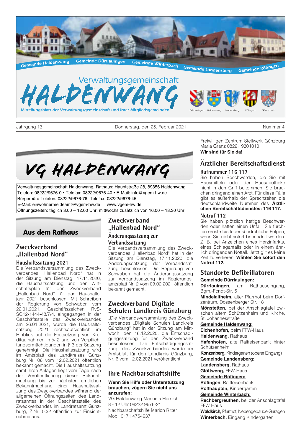 Mitteilungsblatt Nr. 4/2021