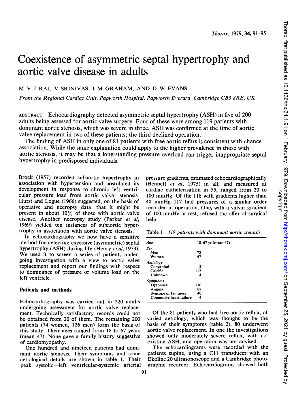 Coexistence of Asymmetric Septal Hypertrophy and Aortic Valve Disease in Adults