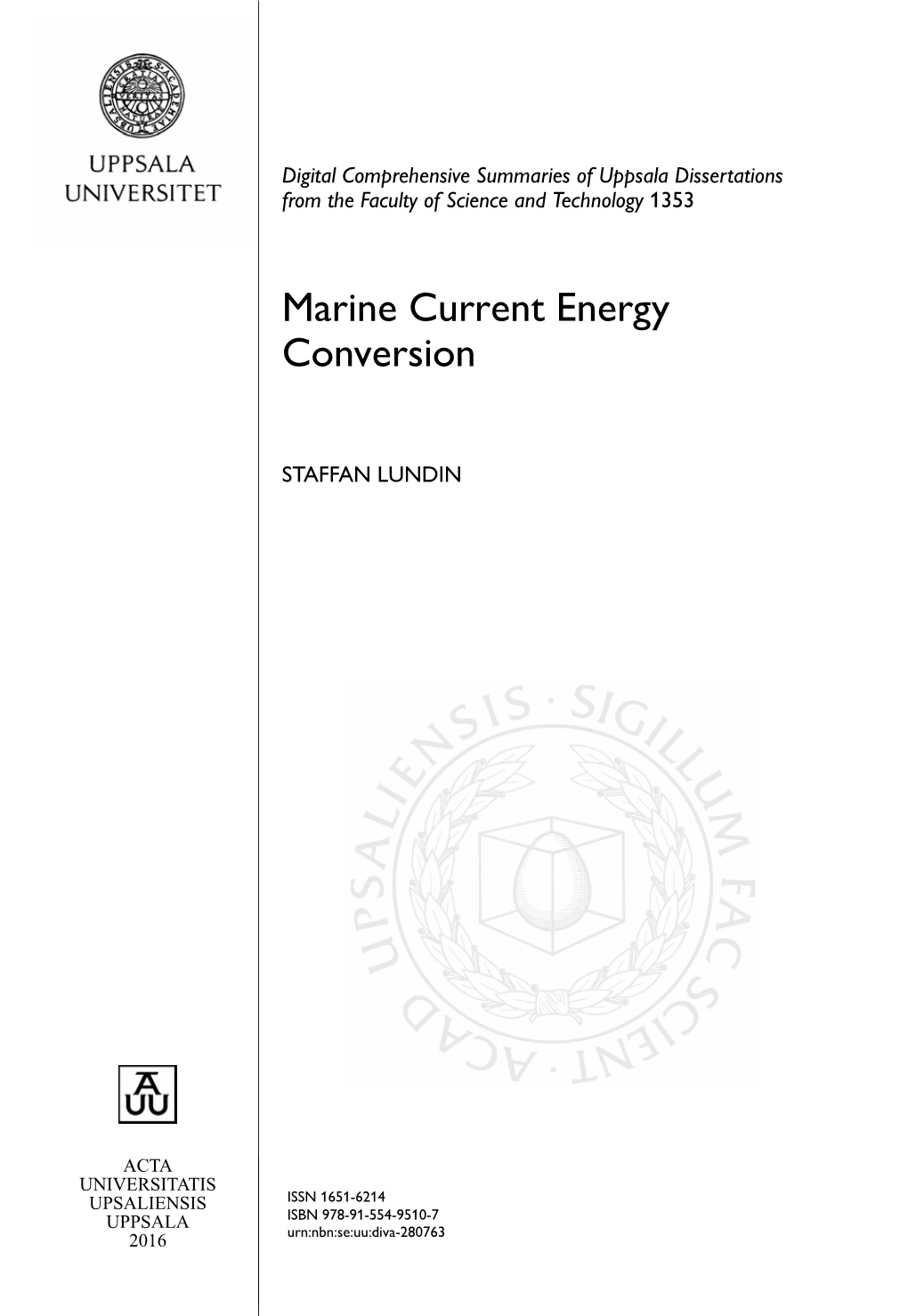 Marine Current Energy Conversion