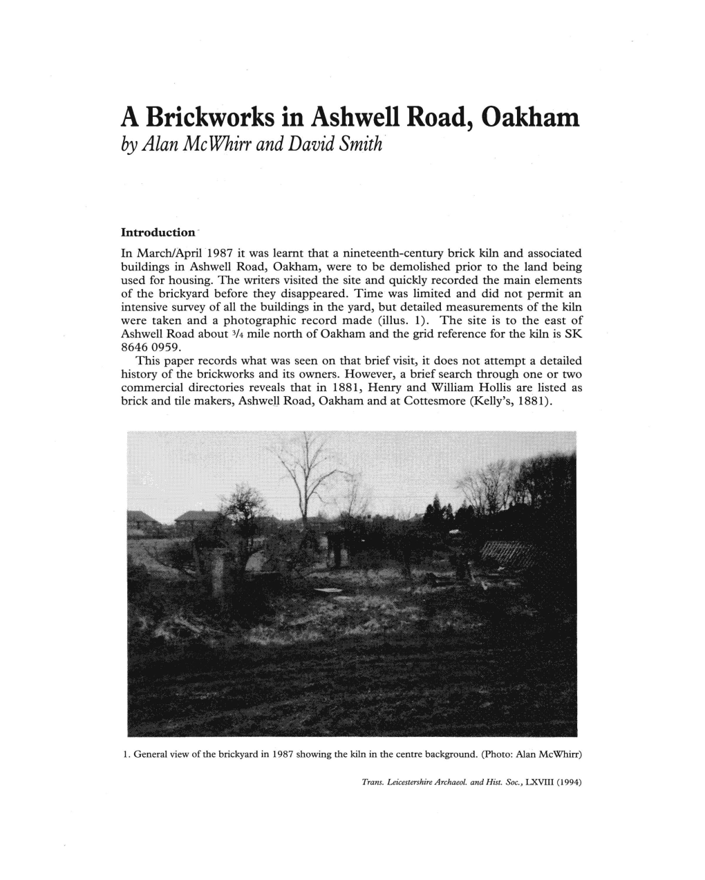 A Brickworks in Ashwell Road, Oakham by Alan Mc Whirr and David Smith