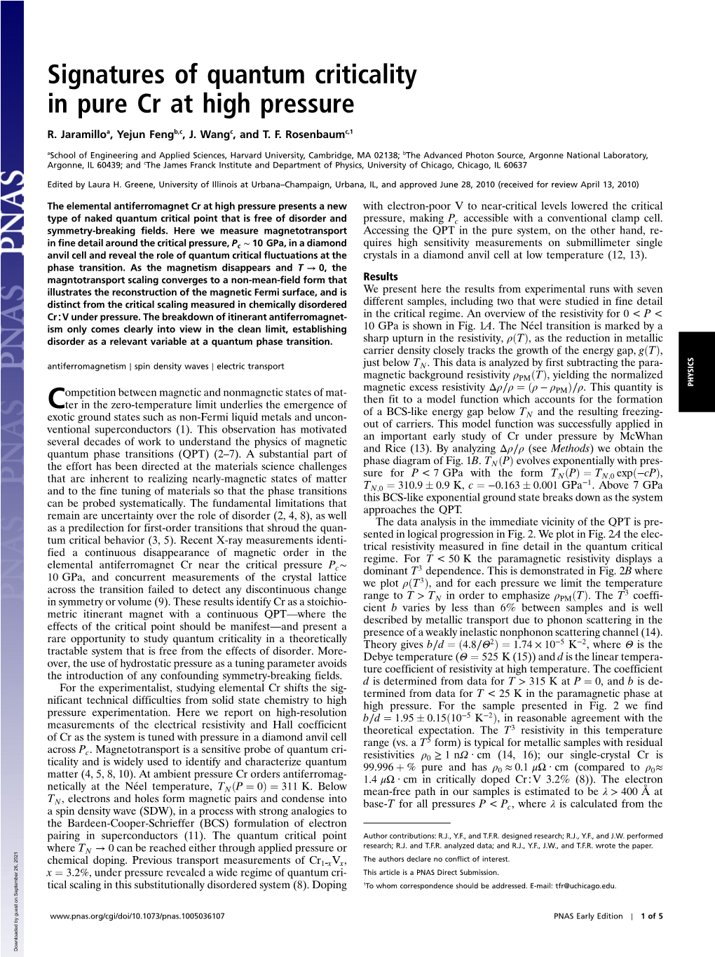 Signatures of Quantum Criticality in Pure Cr at High Pressure