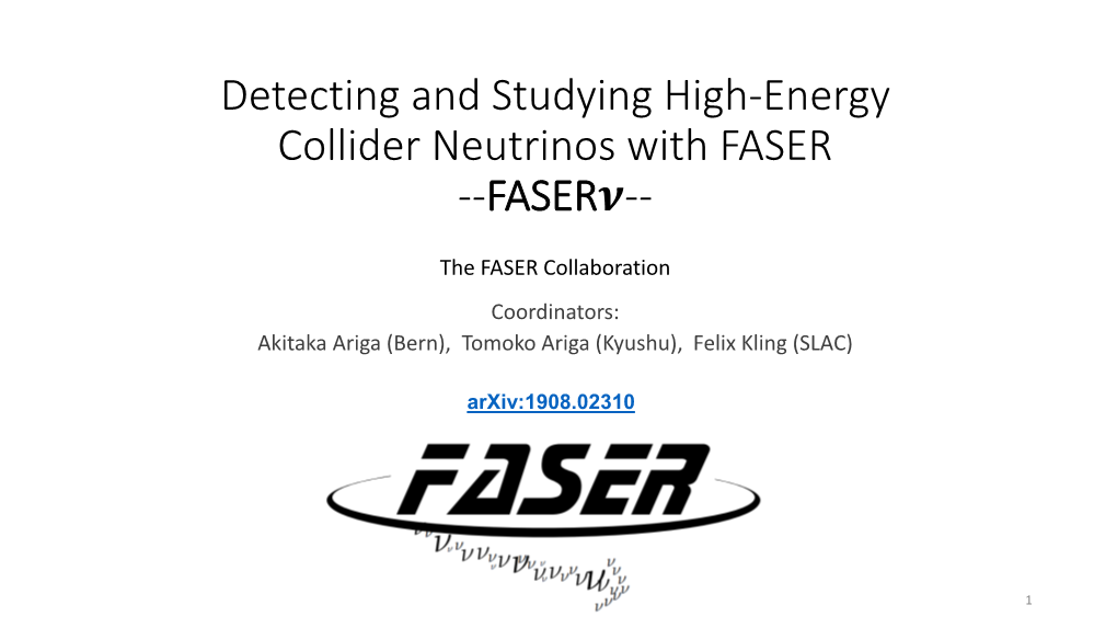 Study of Tev Neutrinos in the FASER Experiment at The
