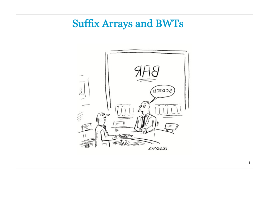 Suffix Arrays and Bwts