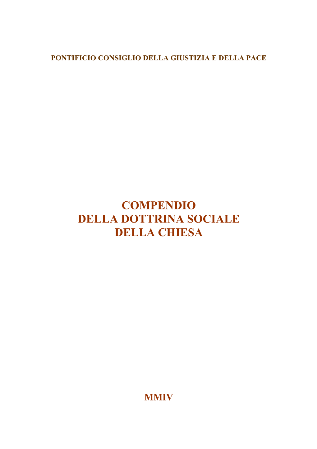 Dottrina Sociale Della Chiesa