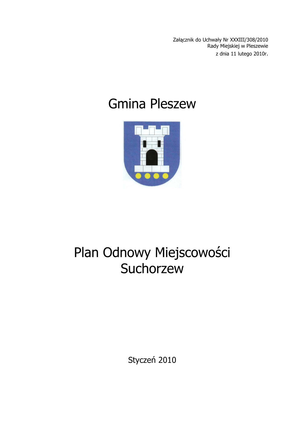 Gmina Pleszew Plan Odnowy Miejscowości Suchorzew