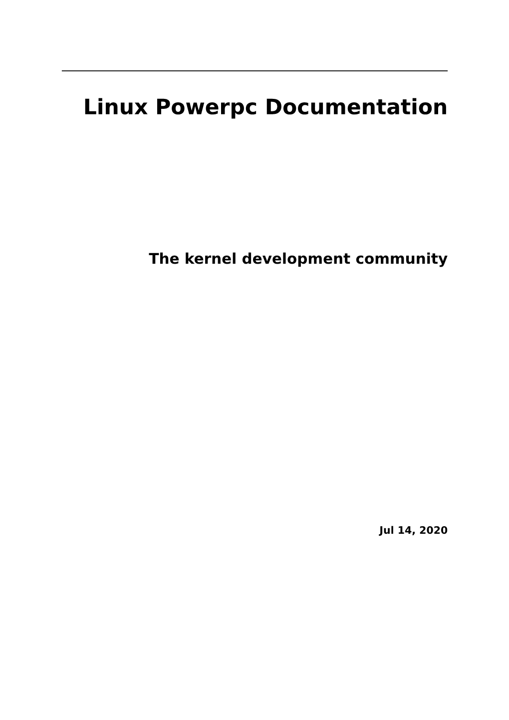 Linux Powerpc Documentation