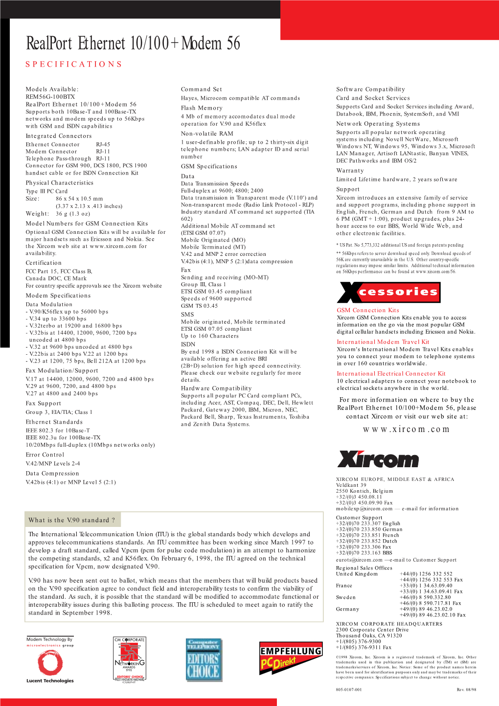 Realport Ethernet 10/100+Modem 56