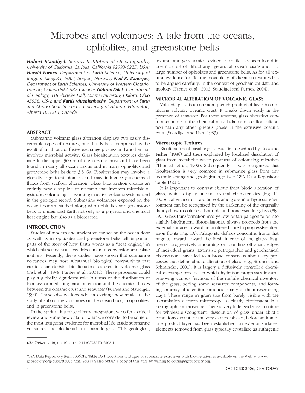 Microbes and Volcanoes: a Tale from the Oceans, Ophiolites, and Greenstone Belts