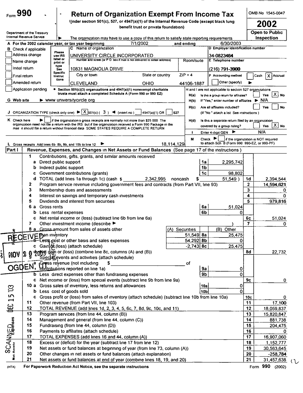 Return of Organization Exempt from Income