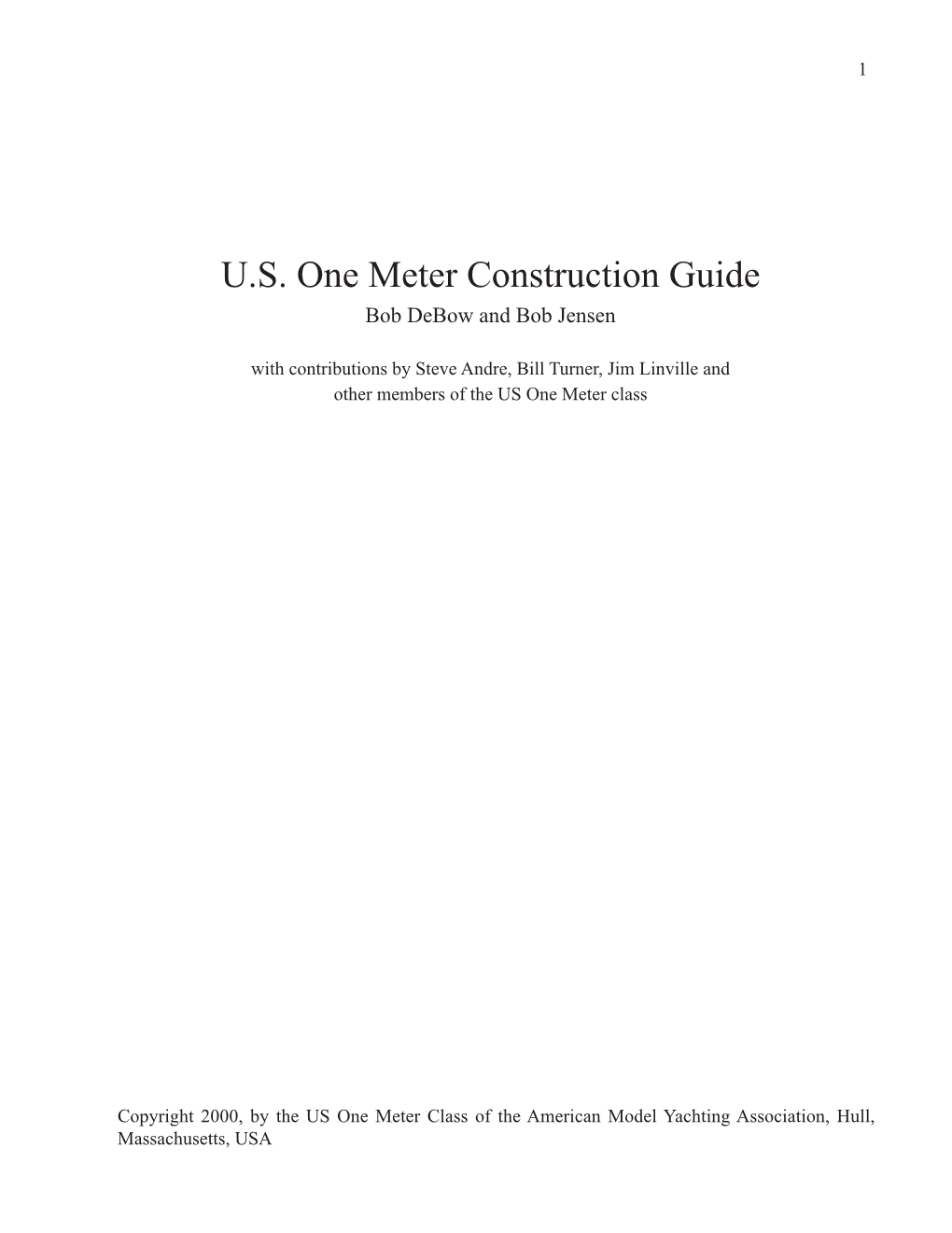 US One Meter Construction Guide Is a Necessary Reference