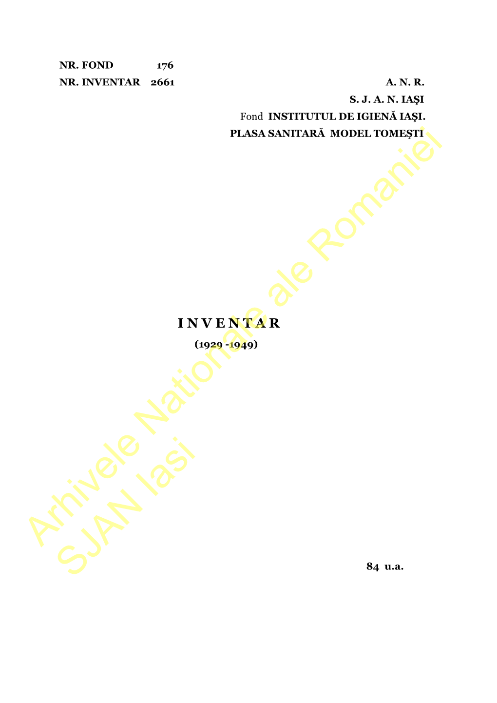 Institutul De Igienă Iaşi Plasa Sanitară Model Tomeşti