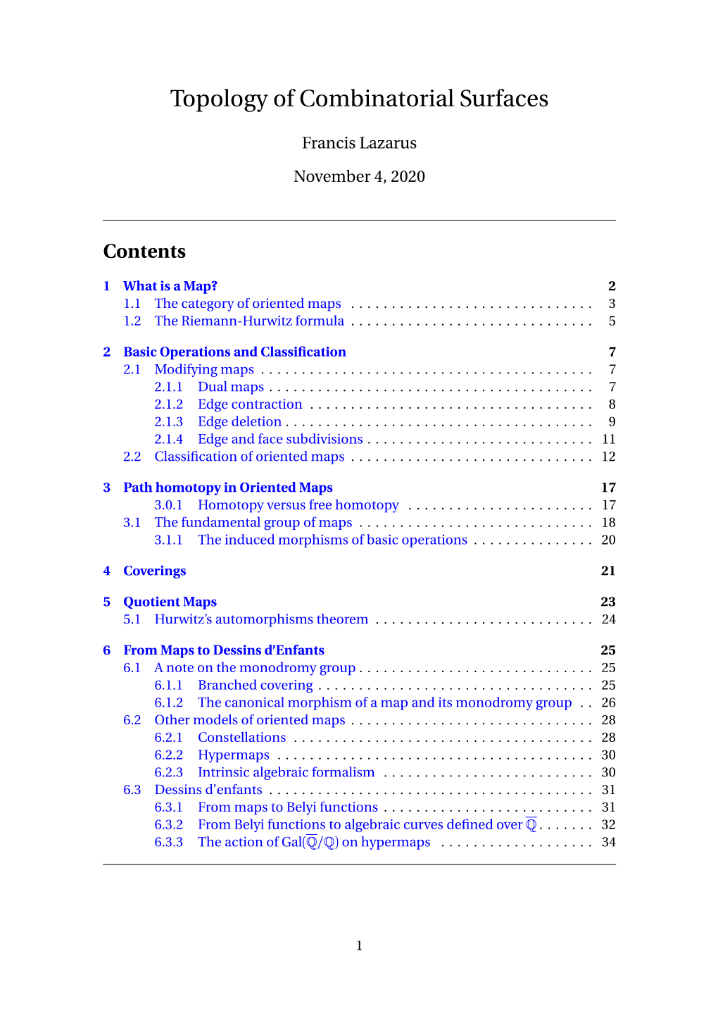 Topology of Surfaces