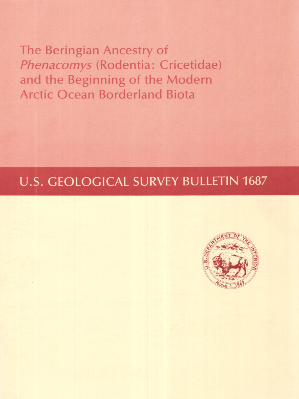 Rodentia: Cricetidae) and the Beginning of the Modern Arctic Ocean, Borderland Biota