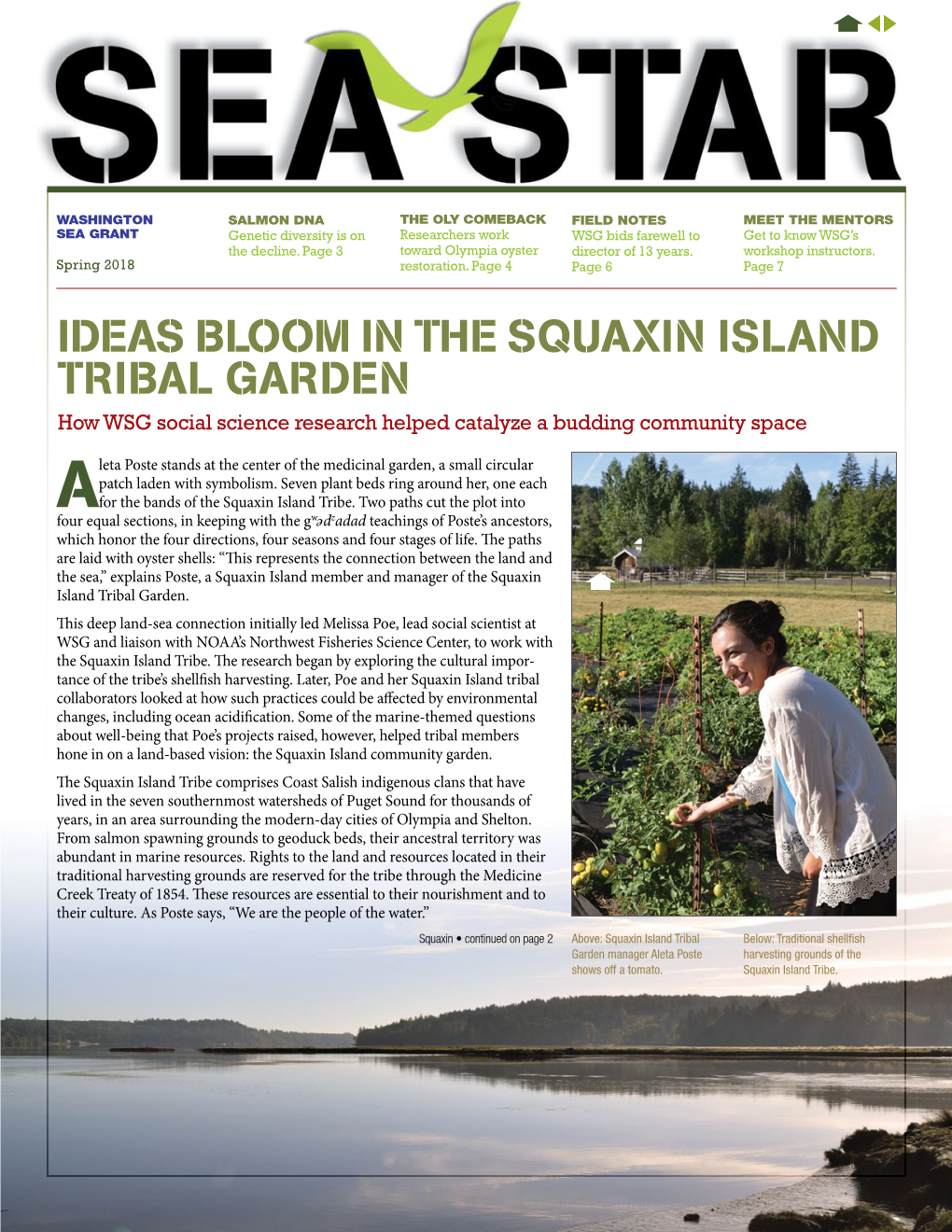 IDEAS BLOOM in the SQUAXIN ISLAND TRIBAL GARDEN How WSG Social Science Research Helped Catalyze a Budding Community Space