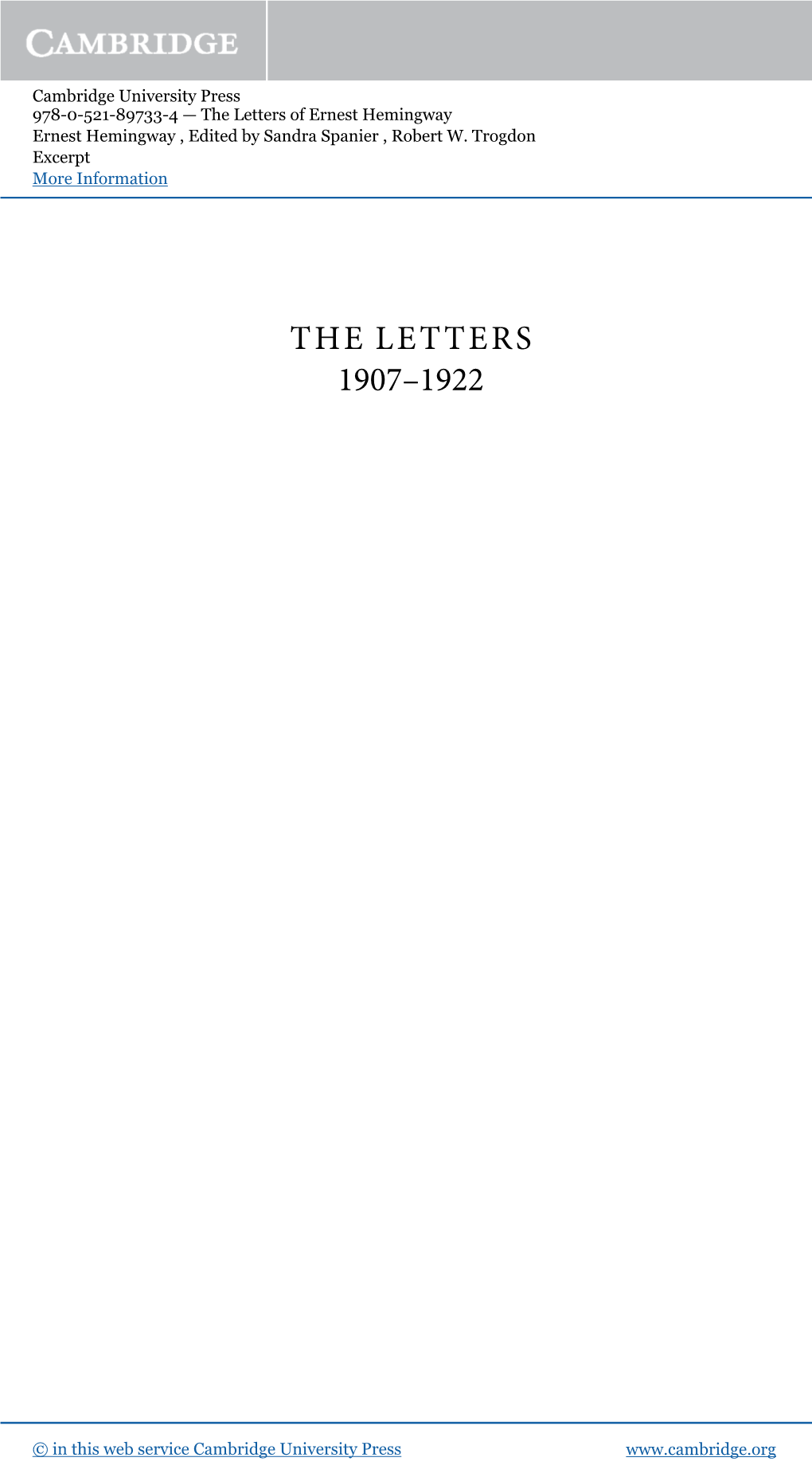 The Letters 1907–1922