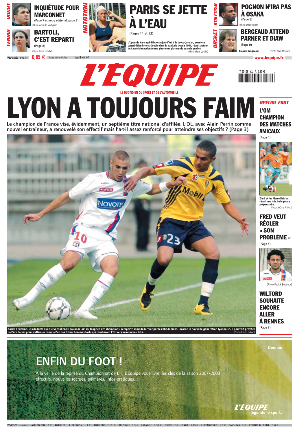 Journal L'équipe 2/08/2007