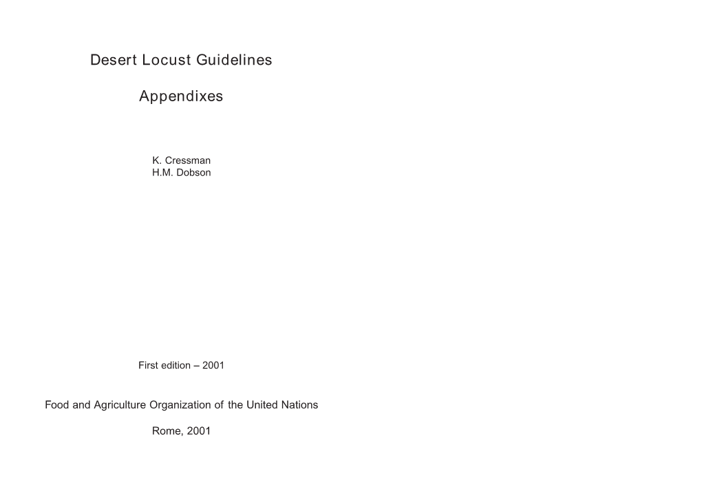 FAO Desert Locust Guidelines